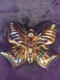 Fenton Carnival Iridescent Butterfly Candlestick