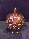 Imperial Carnival Glass Lidded Dish