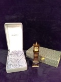 Bulova Miniature Brass Grandfather Clock-NIB