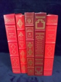 Collection 5 Red Leather Bound Decorative Books
