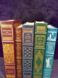 Collection 5 Green Leather Bound Decorative Books