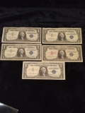 Collection 5 1957 1957A 1957B Silver Certificate Notes