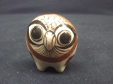 Pottery Mexican Glazed Owl Figure