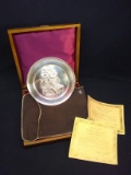 Danbury Mint Sterling Silver Commemorative Plate - The Holy Family with COA w/ Wooden Display Case