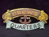 Contemporary Wooden Nautical Sign-Crew's Quarters
