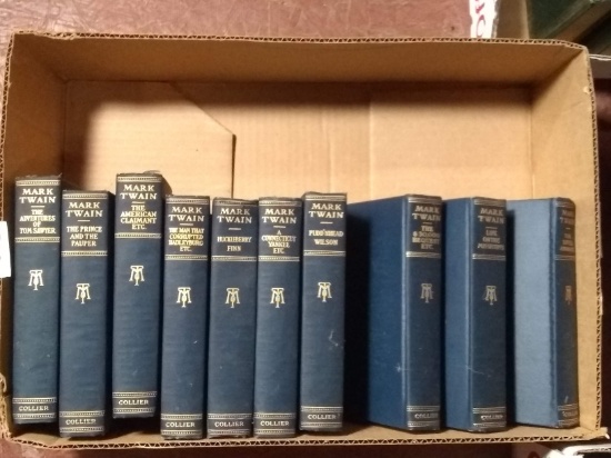 Vintage Book Set-Mark Twain-Blue Spine-1921