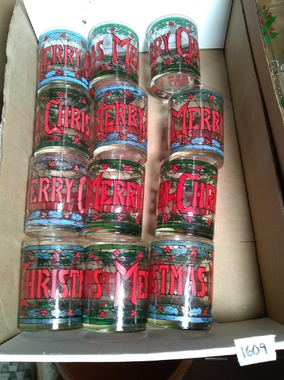 Assorted Merry Christmas Glasses