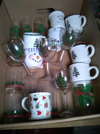 Assorted Christmas Glasses and Mugs