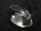 Artisan Crystal Paperweight Egg with Etched Feather signed