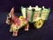 Vintage Ceramic Donkey and Carriage Planter
