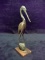 Carved Horn Stork Figure