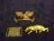 Collectio 3 Brass Items-Panther Belt Buckle, Lion Belt Buckle, Eagle Wall Mount