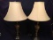 Pair Contemporary Faux Marble Lamps