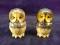 Pair Carved Stone Owls