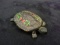 Hand painted Cast Iron Hinged Turtle Trinket Box