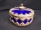 Cobalt Blue Porcelain and Tiberian Silver Bowl