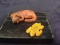 Miniature Clay Dog and Carved Stone Turtle