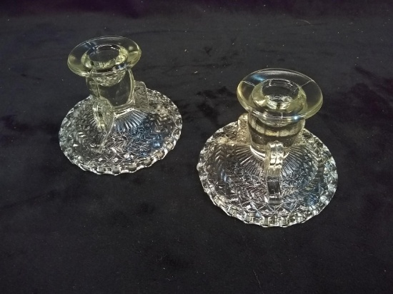 Pair EAPG Crystal Candlesticks