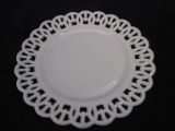 Milk Glass Reticulated Plate