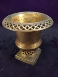 Silver Plated Urn with Reticulated Edge