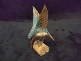 Hand Carved and Painted Hummingbird