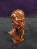 Hand Carved Teak Miniature Bust-Oriental Man