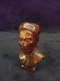 Hand Carved Teak Miniature Bust-Old Woman