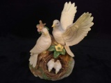 Porcelain Dove Family Figure