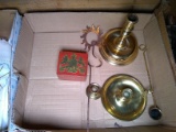 Brass Candlestick Nappy and Assorted