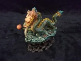 Fantasy Resin Dragon on Stand