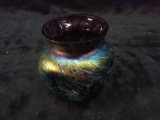 Artisan Iridescent Pinched Vase