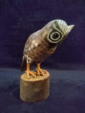 Hand painted and Carved Owl Figure