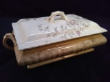 Vintage Hand painted Double Handle Square Tureen