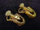 Pair Brass Lobster Document Clips