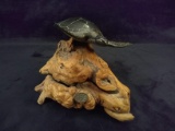 Authentic John Perry Sea Turtle on Driftwood Statue
