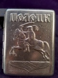 Vintage Cigarette Case with Fighting Knight
