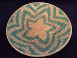 Native American Woven Basket w/ Green Star