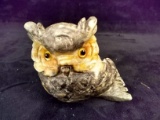 Hand Carved Stone Owl Figure