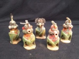 Collection 5 Hand Carved Native American Hopi Indian Figures