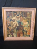 Framed Vintage Oil on Canvas-Do Unto Others-Norman Rockwell