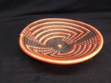 Native American Orange and Black Threaded Bowl