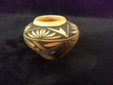 Native American Pottery Vase with Aztec Signed