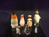 Collection 7 Porcelain, Wood and Glass Penguins