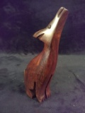 Hand Carved Wooden Coyote Figure