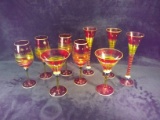 Collection Hand painted Holiday Stems and Glasses