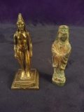 Native American Brass Indian Chief and Lead Religious Figure