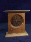 Contemporary Oak Stickley Mission Style Quartz Clock