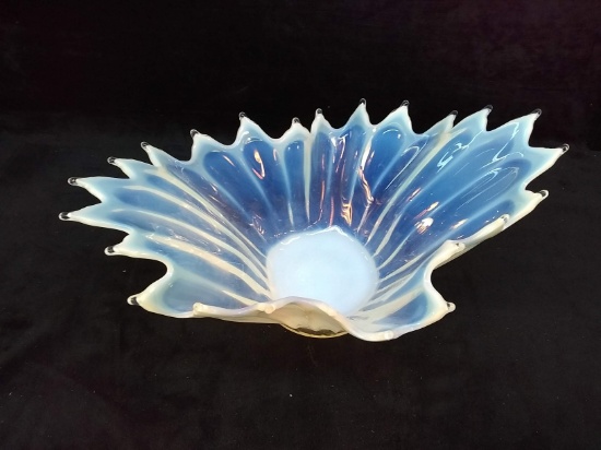 Antique Oval Bowl w/ Opalescent Rays