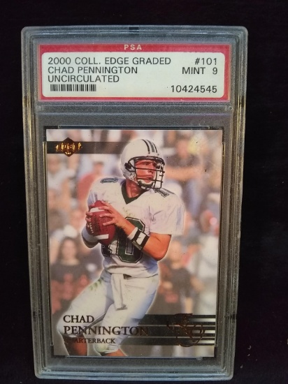 PSA Graded Football Card-2000 Coll Edge Graded Chad Pennington Uncirculated Mint 9 #101