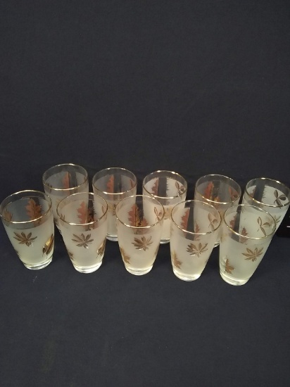 Collection 10 Vintage Gold Leaf Tumblers